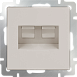 Розетка телефонная RJ-11 и Еthernet RJ-45 слоновая кость WL03-RJ11-45-ivory - фото