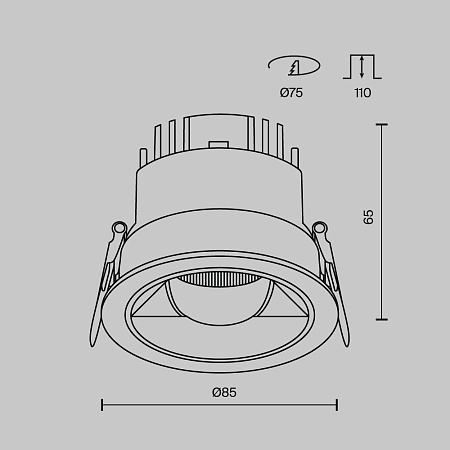 Встраиваемый светильник Technical DL100-12W2.7-3-4K-RD-B - фото