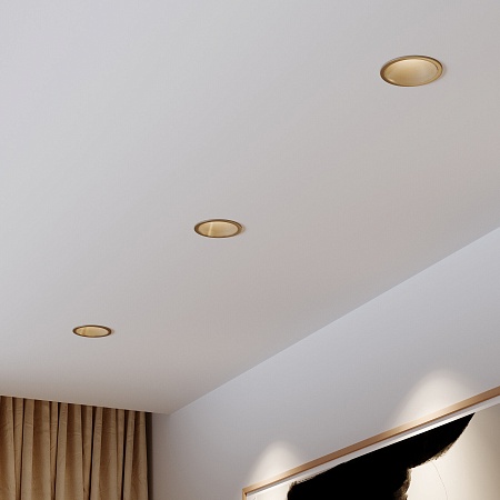 Светильник встраиваемый светодиодный Forte 15W 4000K латунь 25071/LED Elektrostandard - фото