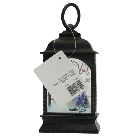 Световая фигура Свеча "Снеговик" 1LED (батарейки в компл), 12,5см, черный, LT128 - фото