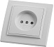 Розетка 1-местная б/з STEKKER, PST10-9009-01, 250В, 16А с защитной шторкой, серия Эрна, белый - фото