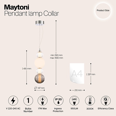 Подвесной светильник Maytoni Collar P069PL-L17CH3K - фото