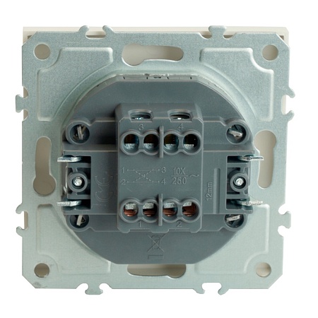 Переключатель перекрестный 1-клавишный (механизм), STEKKER, 250В, 10А, серия Эмили, RSW10-5110-01, белый фарфор, soft touch - фото