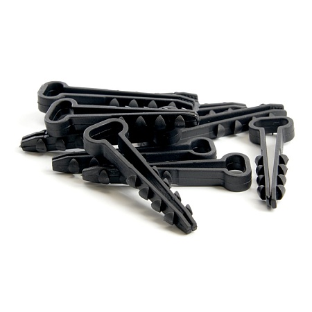 Дюбель-хомут для плоского кабеля (5-10мм), STEKKER DCL01-5-10, полипропилен, черный (DIY упаковка 10шт.) - фото