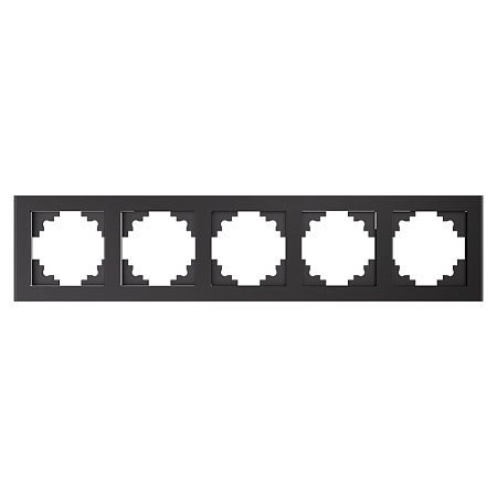 Рамка 5-местная, стекло, STEKKER, GFR00-7005-06, серия Катрин, графит - фото