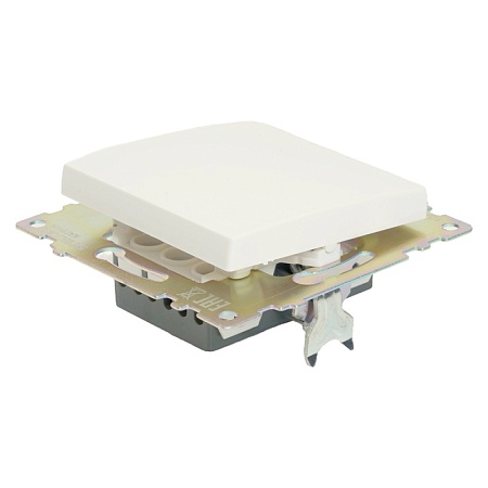 Переключатель перекрестный 1-клавишный (механизм), STEKKER GLS10-7110-01, 250V, 10А, серия Катрин, белый - фото