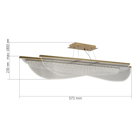 Светильник подвесной ST-Luce Золотистый/Прозрачный LED 1*60W 4000K SL6509.223.01 - фото