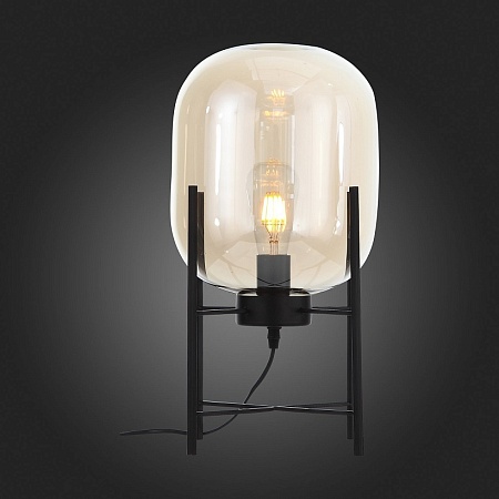 Прикроватная лампа ST-Luce Черный/Коньячный E27 1*40W (из 2-х коробок) SL1050.505.01 - фото