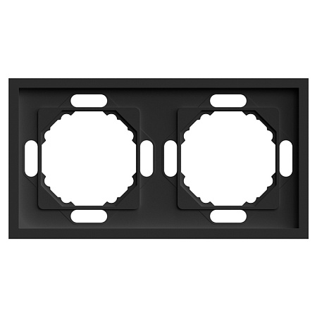 Рамка STEKKER, PFR00-5002-05 2-местная, серия Эмили, черный уголь, soft touch - фото