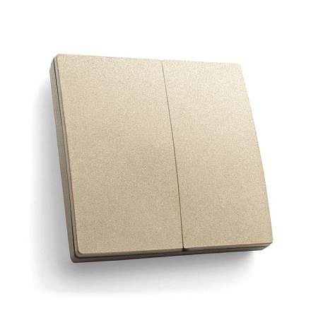 Выключатель беспроводной FERON, TM82, 7мВт, IP20, двухклавишный, золото - фото