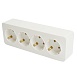 Розетка 4-местная с/з открытой установки, STEKKER, 250В, 16А, IP20, серия София, белый, MST16-14-01 - фото