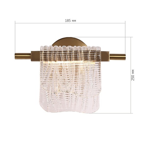 Светильник настенный ST-Luce золотистый/прозрачный LED 1*6W 3000K SL6021.201.06 - фото