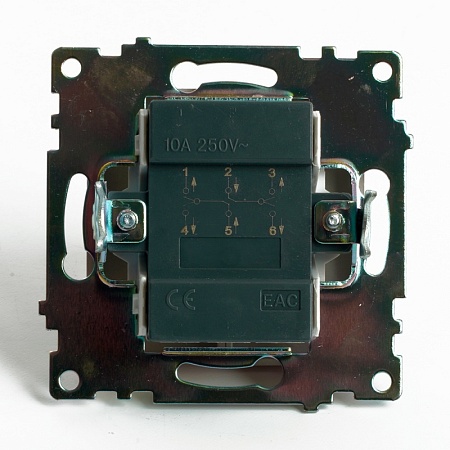 Переключатель2-клавишный (механизм), STEKKER GLS10-7107-02, 250V, 10А, серия Катрин, шампань - фото