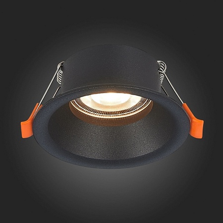 Св-к встр. Черный GU10 1*50W D89xH40 220V Без ламп ST201.408.01 - фото