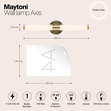 Настенный светильник (бра) Maytoni Axis MOD106WL-L10G3K - фото