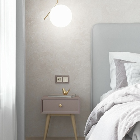 Розетка с заземлением и шторками (айвори матовый) W1171162 - фото