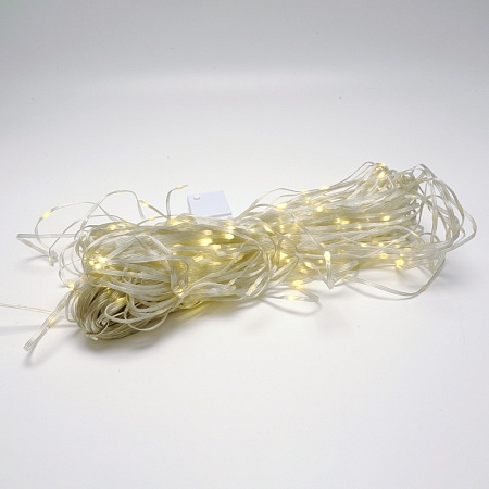 Светодиодная гирлянда Feron CL27 занавес Водопад  3*3м  + 3м 230V 5000K с контроллером, c питанием от сети, прозрачный шнур - фото