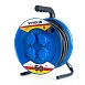 Удлинитель на металлической катушке с/з 4-местный Stekker, PRF02-31-50, 50м, 3*1,5, серия Professional, синий - фото