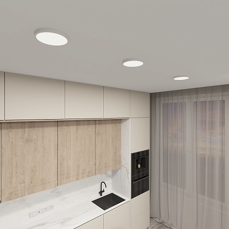 DK6520-WH Накладной светильник THIN, IP40, 18W, 3000K/4000K/6500K, переключатель цветовой температуры на корпусе, белый, полимер - фото