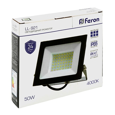 Светодиодный прожектор Feron LL-921 IP65 50W 4000K - фото