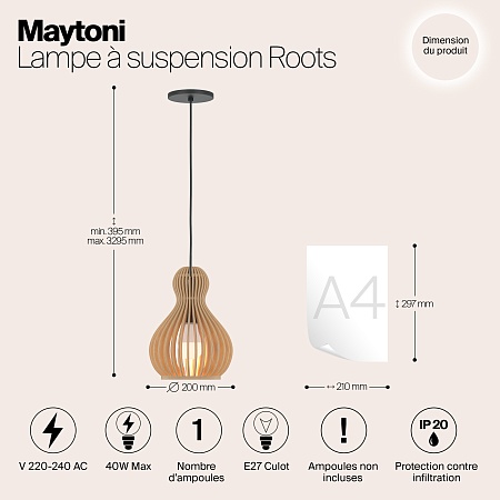 Подвесной светильник Maytoni Roots MOD192PL-01W - фото