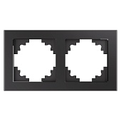 Рамка 2-местная, стекло, STEKKER, GFR00-7002-06,  серия Катрин, графит