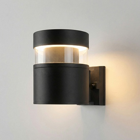Уличный настенный светильник 1530 TECHNO LED 3000K чёрный 1530 TECHNO LED черный Elektrostandard - фото