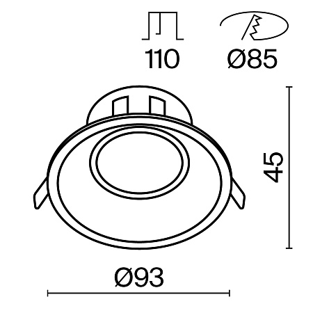 Встраиваемый светильник Technical Dot DL028-2-01W - фото