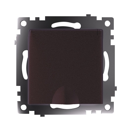 Розетка 1-местная с/з с крышкой (механизм), STEKKER GLS16-7112-04, 250В, 16А с защитной шторкой, серия Катрин, шоколад - фото