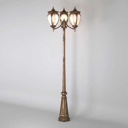 Уличный светильник на столбе Andromeda F/3 черное золото IP44 GLYF-8024F/3 черное золото Elektrostandard - фото