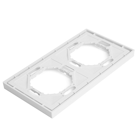 Рамка STEKKER, PFR00-5002-01 2-местная, серия Эмили, белый фарфор, soft touch - фото