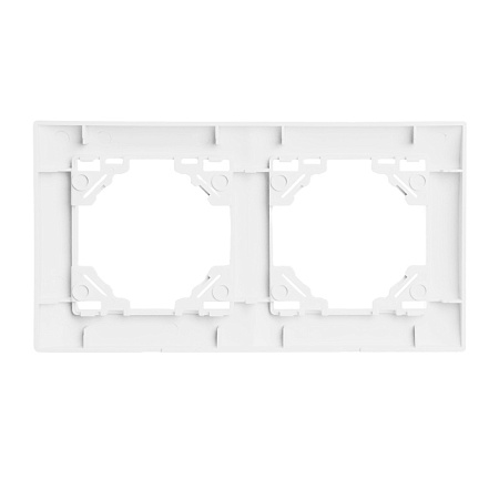 Рамка 2-местная горизонтальная STEKKER, PFR00-9002-01, серия Эрна, белый - фото