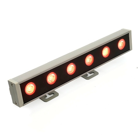 LL-893 Светодиодный линейный прожектор для подсветки стен, красный, 250*40*25mm, 6W DC24V, IP65 - фото