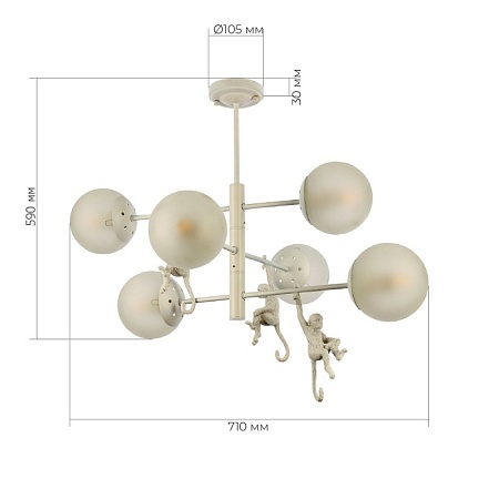 Светильник потолочный Белый/Белый E14 6*60W SLE115103-06 - фото