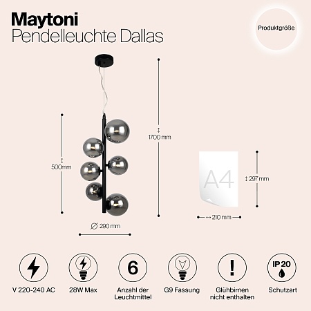 Подвесной светильник Maytoni Dallas MOD545PL-06B - фото