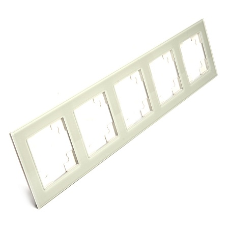 Рамка 5-местная, стекло, STEKKER, GFR00-7005-07, серия Катрин, дымчатый - фото