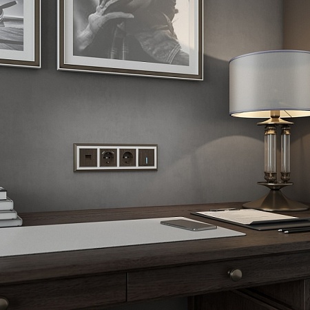 Накладка для розетки IP20 бронзовый WL12-SKGS-IP20-CP - фото