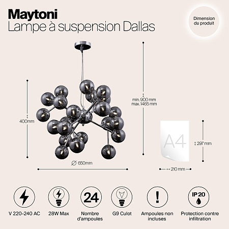 Подвесной светильник Maytoni Dallas MOD545PL-24G - фото