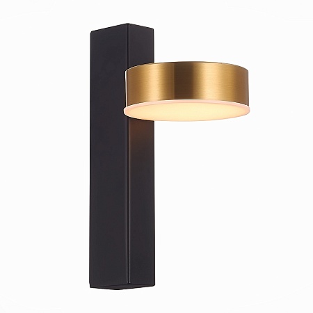 Светильник настенный ST-Luce Черный/Латунь LED 1*7W 3000K SL6000.301.01 - фото