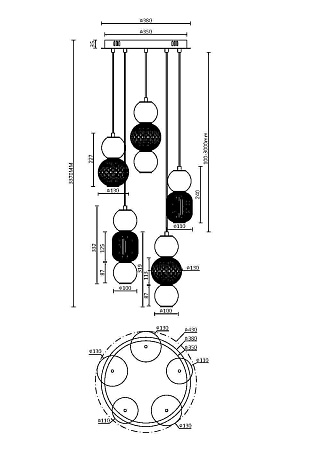 Подвесной светильник Maytoni Drop MOD273PL-L80G3K - фото