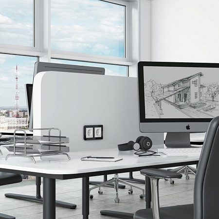 Розетка с заземлением (белый матовый) W1171061 - фото