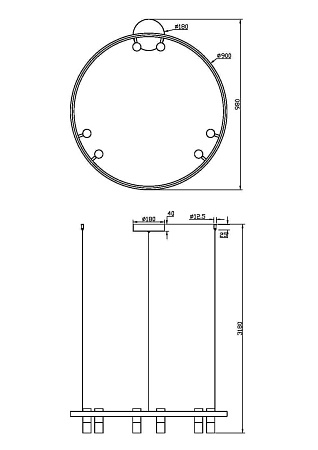 Подвесной светильник Maytoni Satellite MOD102PL-L42BK - фото