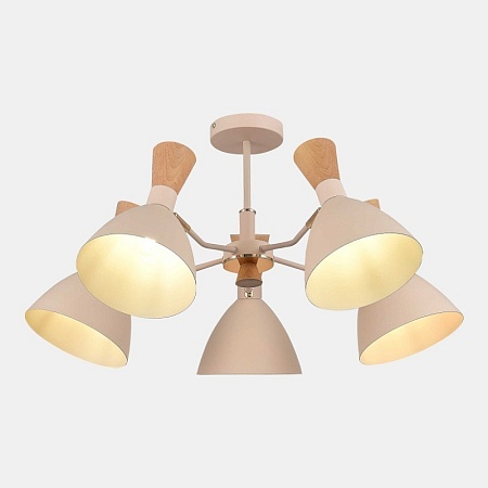 Светильник потолочный Бежевый/Бежевый, Светлое дерево, Золотистый E14 5*40W SLE1256-502-05 - фото