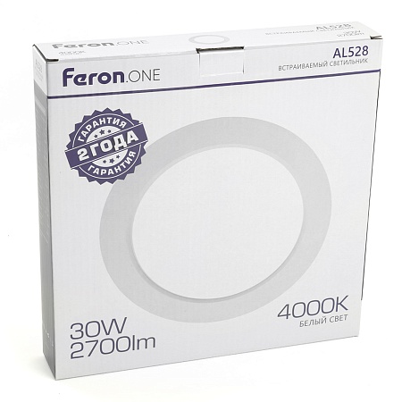 Светодиодный светильник Feron.ONE AL528 встраиваемый 30W 4000K белый - фото