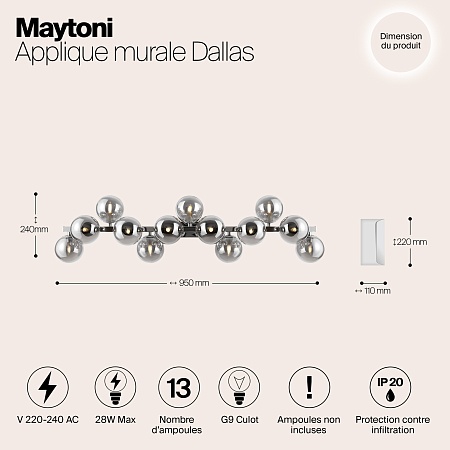 Настенный светильник (бра) Maytoni Dallas MOD547WL-13CH - фото