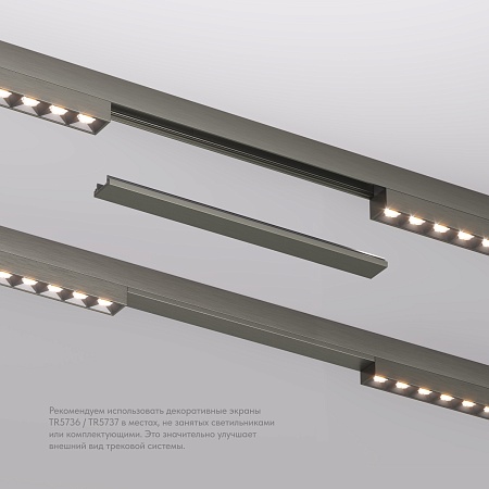 TR5736-DN Декоративная заглушка желоба трека SHINE BASE, 20см, темный никель, алюминий - фото