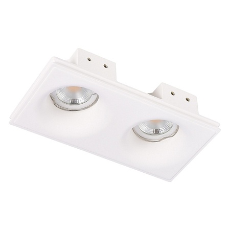 Св-к встр. из гипса Белый GU10 2*50W IP20 L200xW100xH45 180-240V Без ламп ST254.328.02 - фото