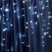 Светодиодная гирлянда Feron CL23 бахрома, статичная, 5,3м*0,8м + 3м 230V 5000К c питанием от сети, белый шнур