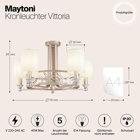 Люстра Maytoni Vittoria H004CL-05BG - фото