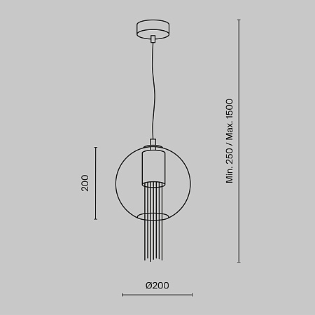 Подвесной светильник Maytoni Flusso P095PL-01BZ - фото